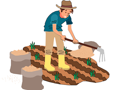 Farmer illustration Design - Cartoon