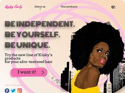 Daily UI #Day 3 afro challenge cosmetic dailyui landing