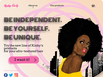 Daily UI #Day 3 afro challenge cosmetic dailyui landing