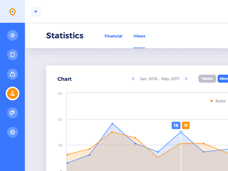 Sidebar Interaction animation chart dashboard data design icon layout logo minimal sidebar ui