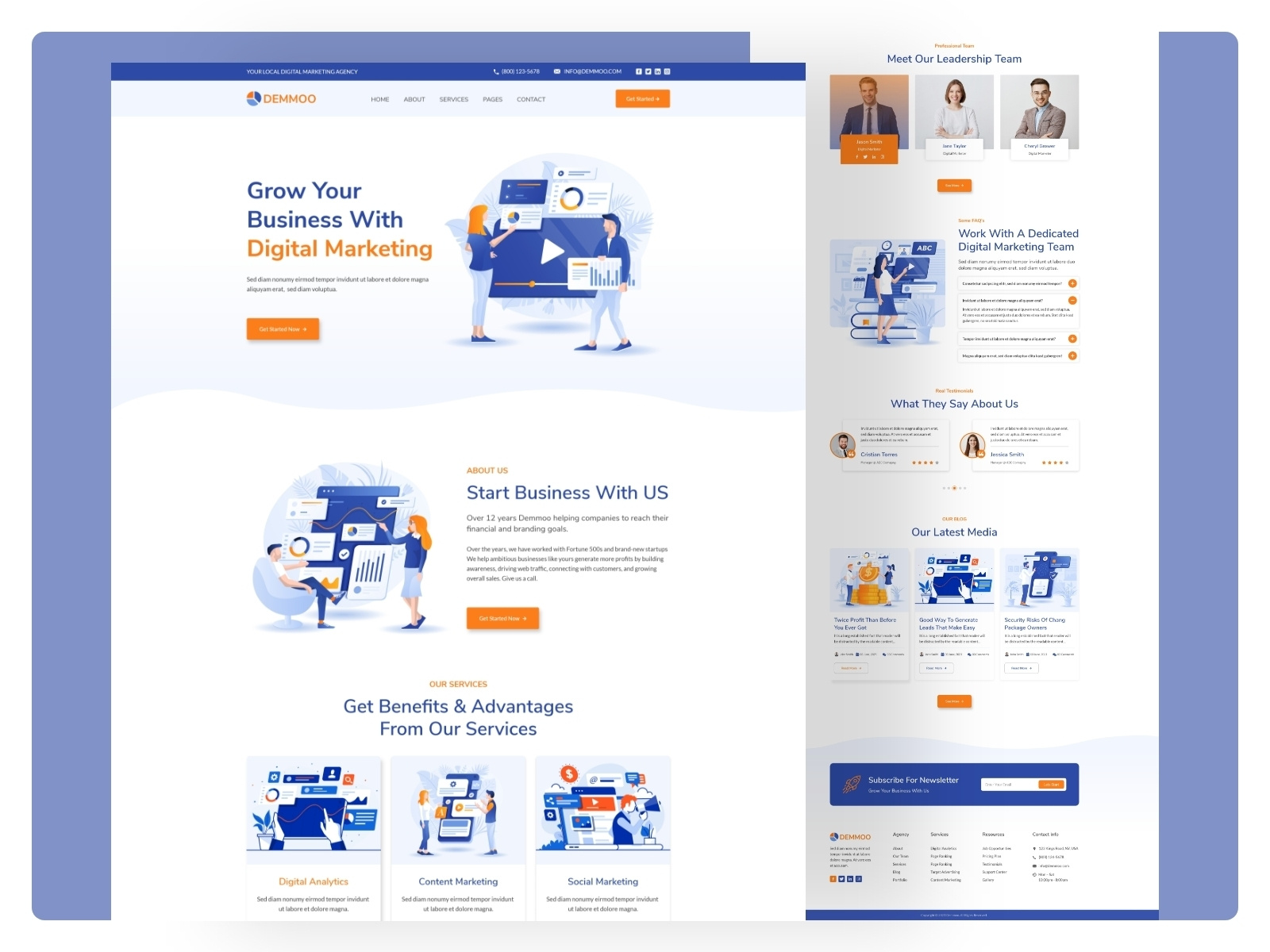 Digital Marketing Agency Website Templates by Ordain IT on Dribbble