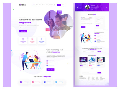 Modern & Creative Online Education Landing Page Design agency website creative design designerforux education landing page landing page design online school template template design ui design uiux design uiux designer web design web page website website design