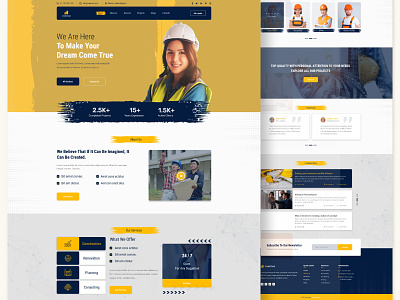 Construction Landing Page Template. agency agency website building construction creative design designerforux landing page landing page design landing page ui real estate template template design ui ui design uiux design uiux designer ux web design website website design