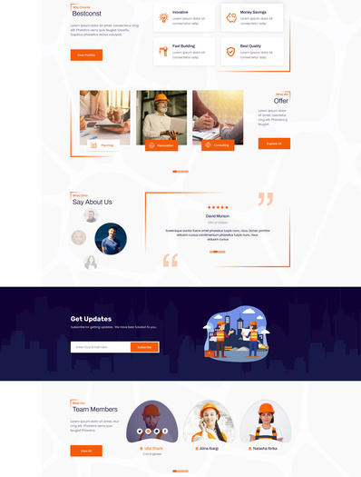 Construction Landing Page Template by Ordain IT on Dribbble