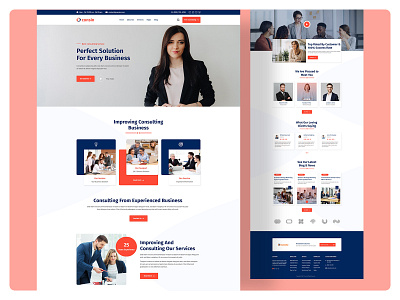 Business Consultant Landing Page Web design