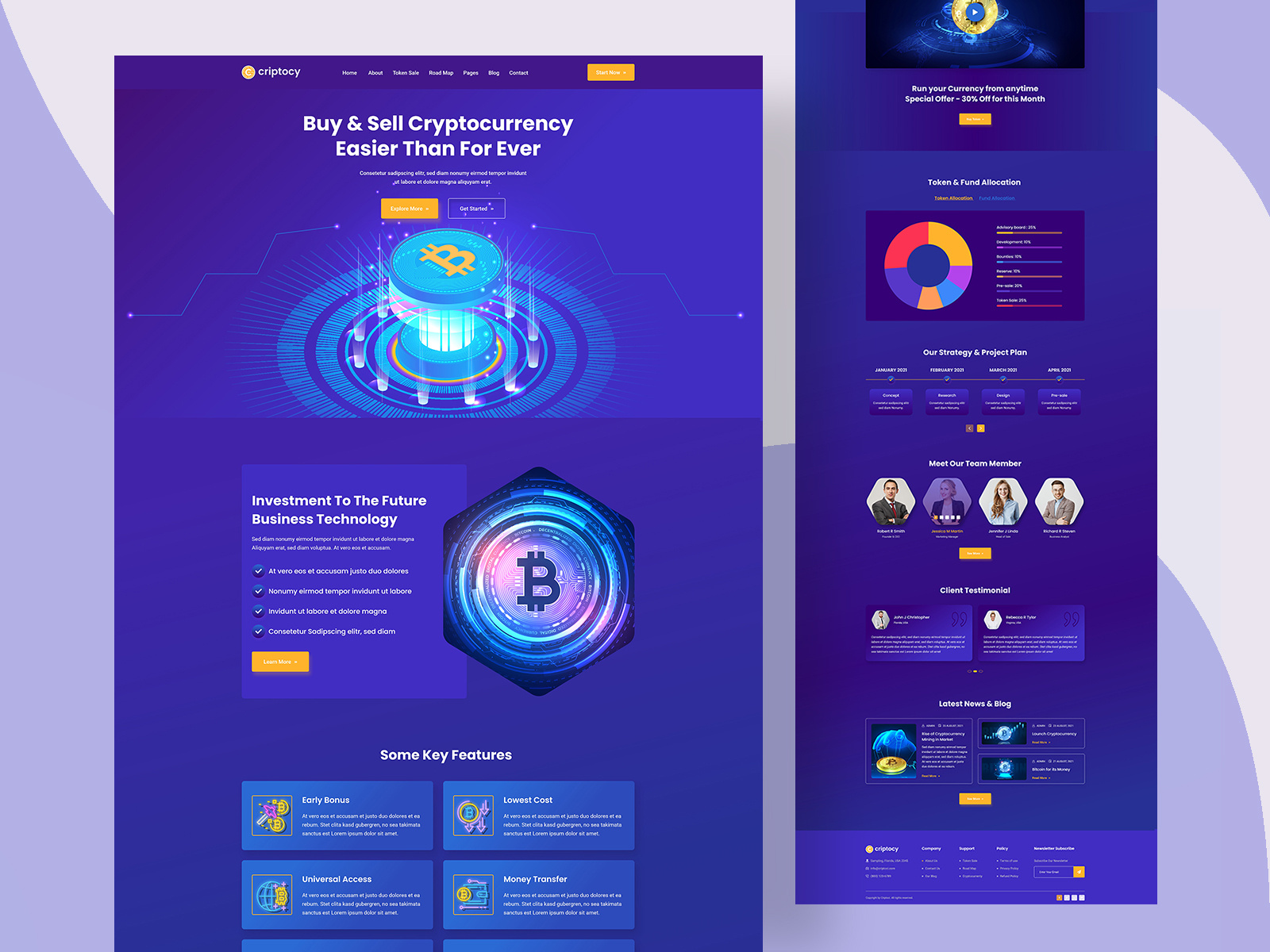 Cryptocurrency & Bitcoin Website Landing Page by Ordain IT on Dribbble