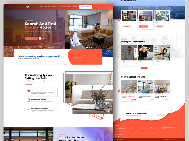 Real Estate Website Template by Ordain IT on Dribbble