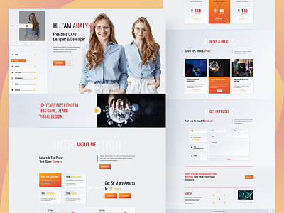 Personal Portfolio Website Landing Page Design agency agency website cv designerforux homepage landing page landing page design ordainit personal website portfolio resume template template design uidesigner uiux uiux design uiux designer uiuxdesigner web design website webtemplate