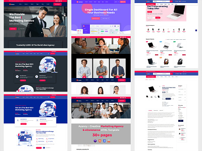 Azency – Marketing Agency & eCommerce HTML Template agency creative design designerforux e commerce grocery supper market illustration landing page landing page design marketing multi vendor supermarket grocery template design uiux design uiux designer web design