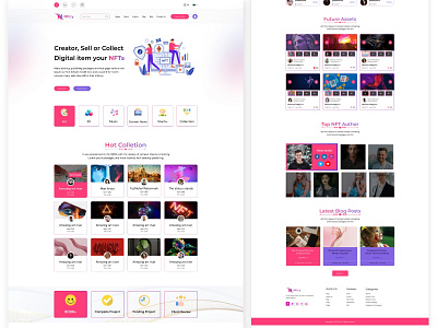 NFT Website Landing Page Template Design consultant crypto art cryptocurrency website design designerforux landing page landing page design nft nft auction store nft auction website nft market nft marketplace nft marketplace website nft platform nft website template template design uiux design uiux designer web design wordpress nft template