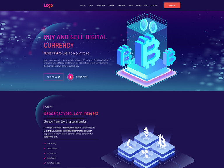 Cryptocurrency Website & Landing Page by Ordain IT on Dribbble