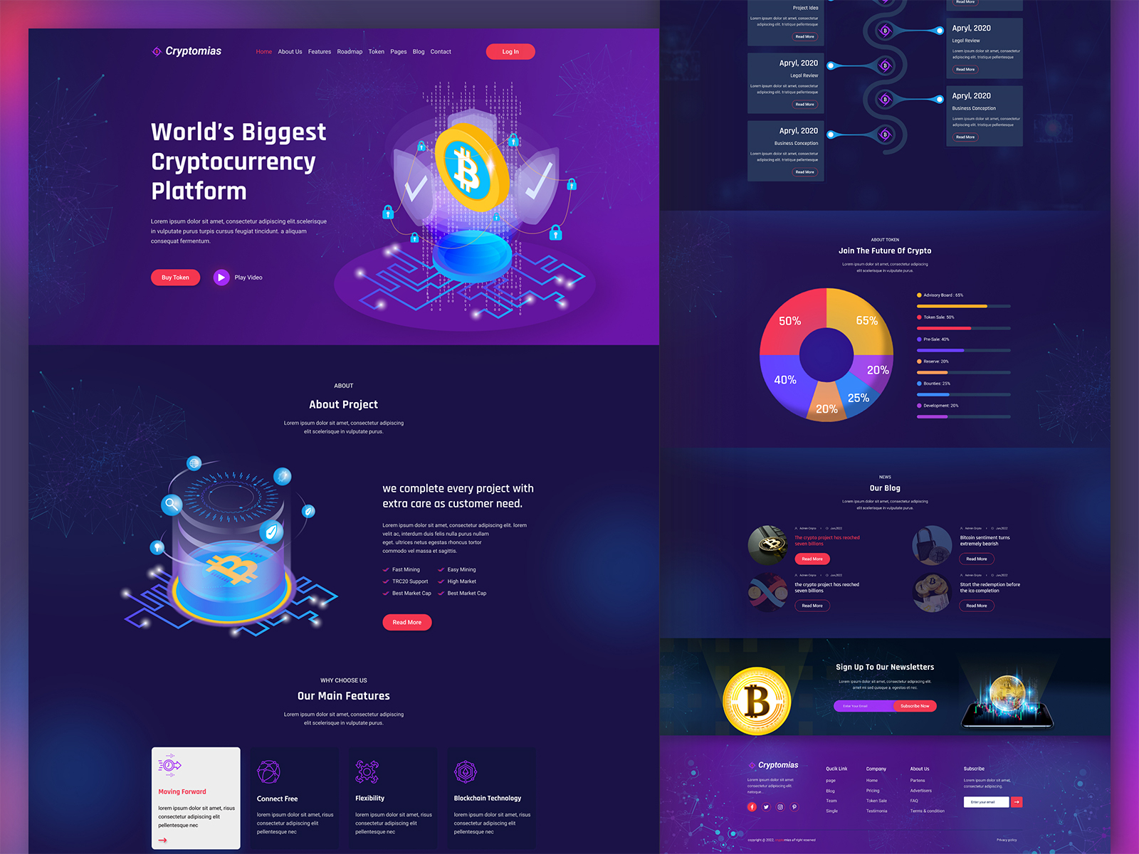 Cryptomias - Cryptocurrency Landing Page Design by Ordain IT on Dribbble