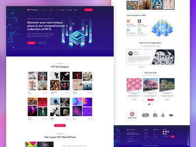 NFT Website & Digital Arts Landing Page Template Design crypto etherium gallery header landing landingpage nft nft coin nft landing page nft marketplace nft web platform themeforest ui uiux ux web website