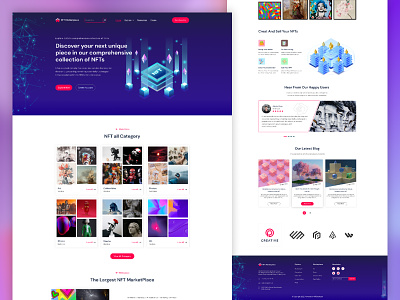 NFT Website & Digital Arts Landing Page Template Design