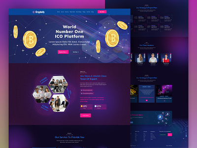 Cryptofy- ICO Landing Page Template Design By Figma