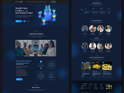 Cryptocurrency Web Design bitcoin blockchain corporate crypto crypto mining cryptocurrency cryptocurrency website designerforux figma finance ico landing page ico landing page template landing page nft nft landing page template design uiux designer ux web design website