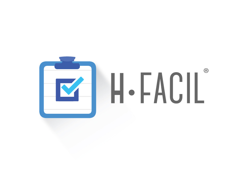 hFacil Logo logo flat trends medical colombia design blue minimal clean