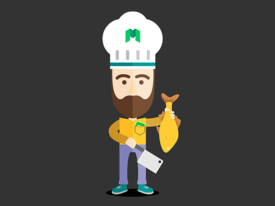 Paul - Erasmeet App app avatar chef erasmeet app flat guy hipster illustration lifestyle trends trendy yellow