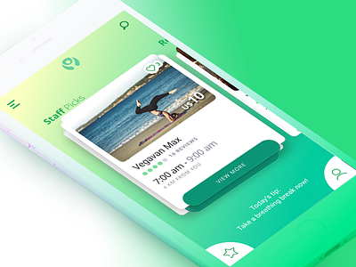 YT App app cards gradients green ios main mobile modern stack ui ux yoga