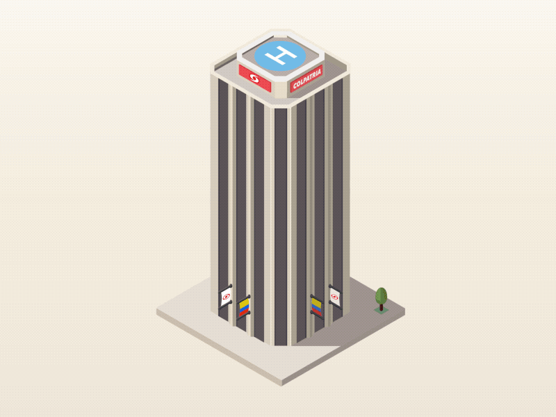 Colpatria Tower - Colombia after effects animation animation design colpatria design gif illustration procreate scotiabank tower ui