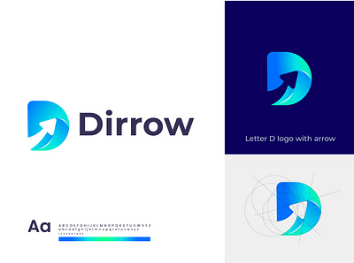 Letter D logo with arrow a b c d e f g h i j k l arrow branding creative logo d arrow logo graphic design illustration letter d logo logoinspiration m n o p q r s t u v w x y z typography