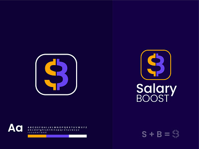 Salary Boost Logo with SB icon bestlogo creativelogo letter sb logobrand logobrandmark logomark modern logo salary boost logo with sb icon sb dollar icon sb icon sb logo