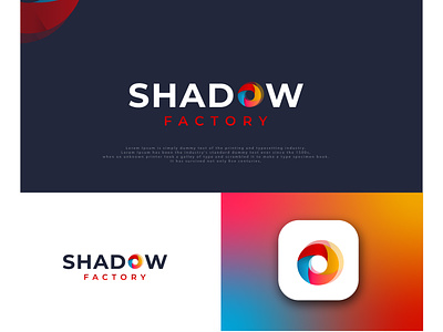 Shadow Factory logo design best logo branding gradient graphic design logo motion graphics shadow factory logo shadow logo unique logo