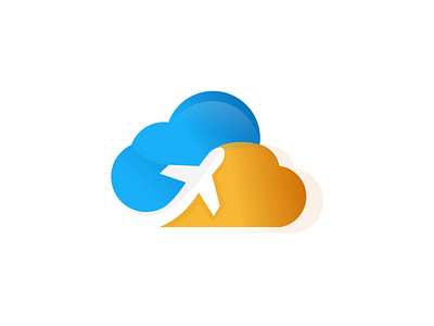 Cloud + plane logo design 3d blue branding cloud plane fly gradient logo graphic design logo logo design modern logo motion graphics sky unique yellow