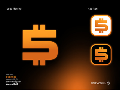 5 coin  logo design