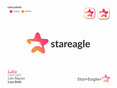 Star Eagle logo Design animal bird branding eagle logo falcon gradient logo graphic design logo logo2022 logonew motion graphics phoenix professional star eagle unique