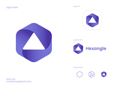 Hexagon and triangle logo design a b c d e f g h i j k l abstract logo branding clean digital art graphic design hexagon hexagon triangle icon illustration inspiration logo logotype m n o p q r s t u v w x y z minimal modern simple symbol triangle typography