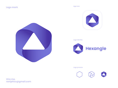 Hexagon and triangle logo design a b c d e f g h i j k l abstract logo branding clean digital art graphic design hexagon hexagon triangle icon illustration inspiration logo logotype m n o p q r s t u v w x y z minimal modern simple symbol triangle typography