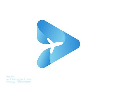 Play plane logo design a b c d e f g h i j k l airplan logo brand identity branding creative logo gradient logo graphic design illustration logo logo design logoinspiration m n o p q r s t u v w x y z modern plane logo play icon play mark play plane logo symbol typography vector