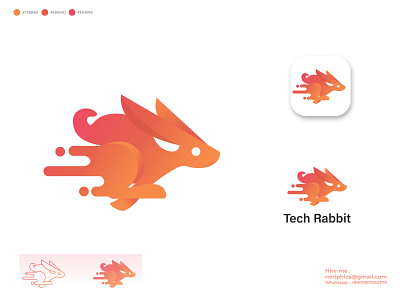 Tech Rabbit Logo Design a b c d e f g h i j k l animal branding bunny gradient graphic design icon illustration logo logoinspiration m n o p q r s t u v w x y z mark monogram logo popular logo premium rabbit symbol tech logo for rabbit typography vector