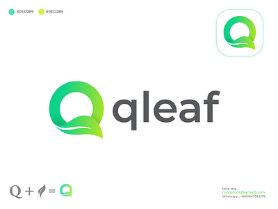 Qplant Logo Mark | Q Letter + Leaf Icon
