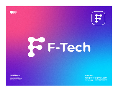 F tech logo design 