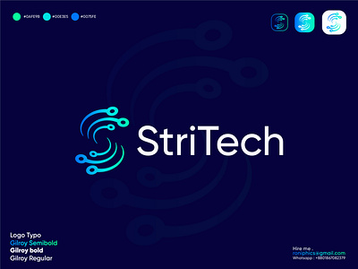 S tech logo design 