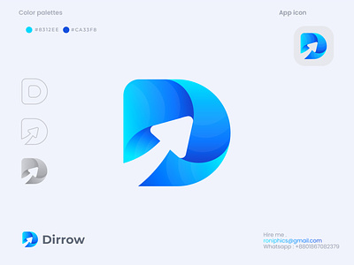 Letter D with arrow logo design