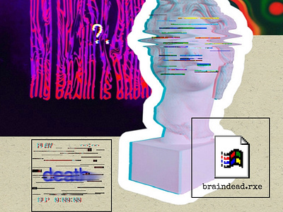 Braindead.rxe aesthetic branding dark design logo minimal picsart retro typography vaporwave