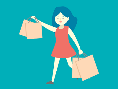 Woman Shopping Vector Art animation art design flat graphic design illustration illustrator minimal vector website