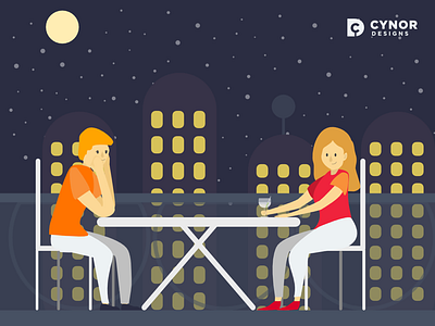 Couple Dinner - Vector Art cool design digital illustrations vector vectorart