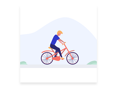 Man Cycling Vector Art