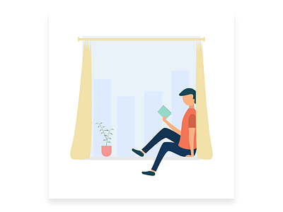 Man Reading Book - Vector Art designer flat graphic graphicdesign illustrations minimal minimalism vector vectorart