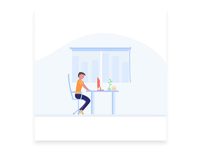 Man Working From Home Vector Art design designer flat illustrations minimal minimalistic vector vectorart work work from home