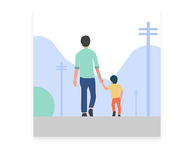 Father and Son Walking Together Vector Art art designer digital family father graphic graphicdesigner illustrations minimal son vector vector art walking