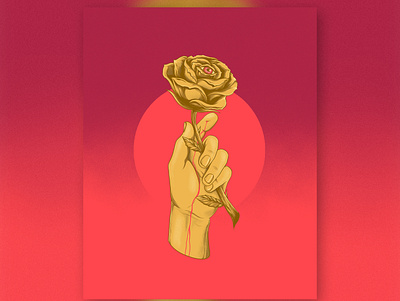 Every Rose Has Its Thorn design hand illustration rose