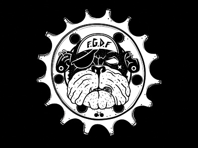 F.G.D.F bike bulldog cycling df dog fixedgear hardcore illustration marca mark
