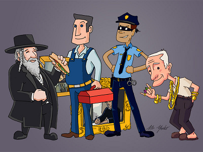 Everybody be cool… this is a robbery! cartoon drawing illustration