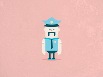 The Sleeveless Policeman 2d character color cute design flat graphic illustration illustrator police texture vector