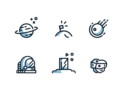 Space Icons astronaut icon icons illustration illustrator logo logotype mark outline outlined space vector